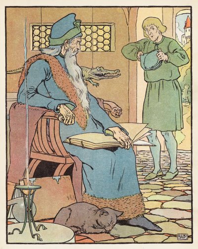 Tom Thumb (kolorowa litografia) autorstwa Leonard Leslie Brooke