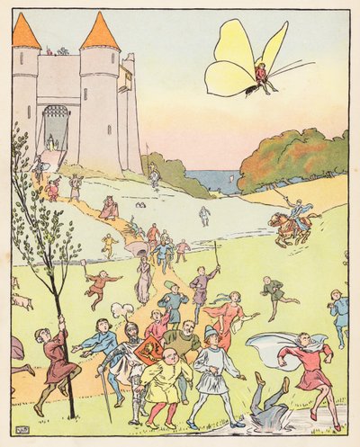 Tom Thumb (kolorowa litografia) autorstwa Leonard Leslie Brooke