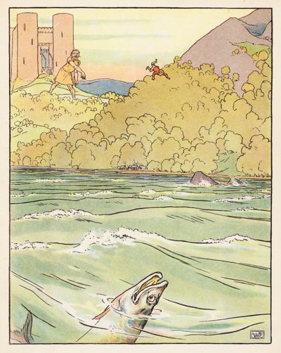 Tom Thumb (kolorowa litografia) autorstwa Leonard Leslie Brooke