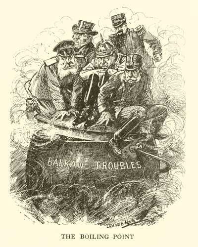 „The Boiling Point”, ilustracja do „Historii nowoczesnej Anglii Pana Puncha”, autorstwa Charlesa L. Gravesa, 1922 autorstwa Leonard Raven Hill