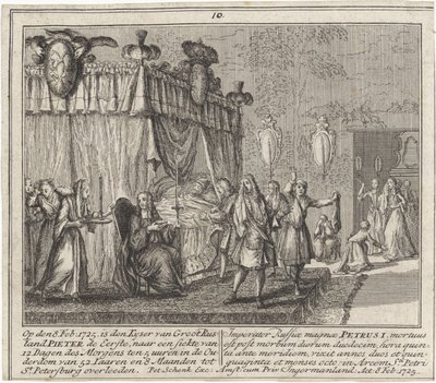 Śmierć Piotra Wielkiego 8 lutego 1725 r. 1727 autorstwa Leonard Schenk