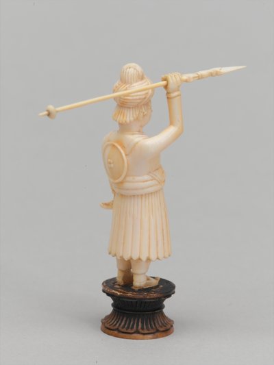 Czarny pionek, figura szachowa, Indie, 1820 ok autorstwa Leonard Wells Volk
