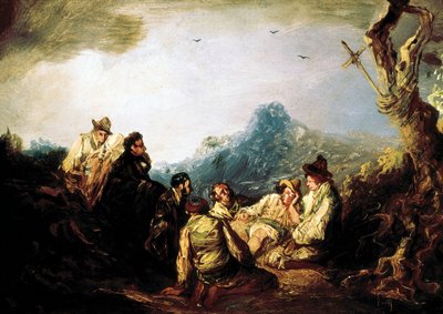 Bandyci w górach, I poł. XIX w. (olej na płótnie) autorstwa Leonardo Alenza