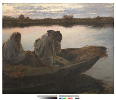 Modlitwa (w Chioggia) lub za nieszczęsnego rozbitka, 1897 autorstwa Leonardo Bazzaro