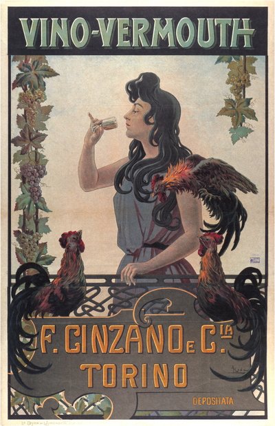 Reklama wermutu, ok. 1900 r. (druk) autorstwa Leonardo Roda