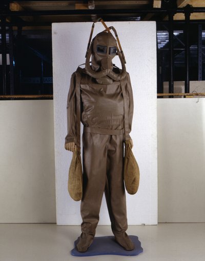 Model Scuba wykonany z modelu zaprojektowanego przez Leonarda da Vinci (Leonardo da Vinci). autorstwa Leonardo da (after) Vinci