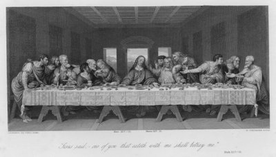 Ostatnia Wieczerza, Marek XIV autorstwa Leonardo da (after) Vinci