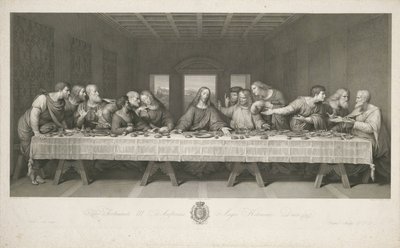 Ostatnia Wieczerza, rys. Teodoro Matteini, sztych. Raphael Morghen (rycina) autorstwa Leonardo da (after) Vinci