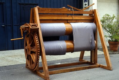 Krosno wełny. Model z rysunku Leonarda da Vinci (Leonardo da Vinci). Muzeum Nauki i Techniki, Mediolan. autorstwa Leonardo da (after) Vinci