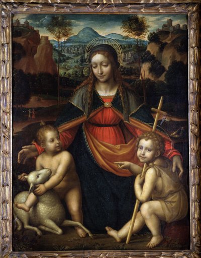 Dziewica - Szkoła Leonarda da Vinci, Muzeum Menton autorstwa Leonardo da (school of) Vinci