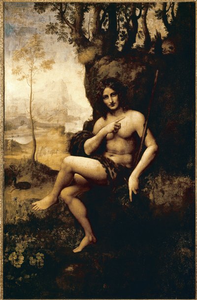 Bachus (olej transponowany na płótno) autorstwa Leonardo da (studio of) Vinci
