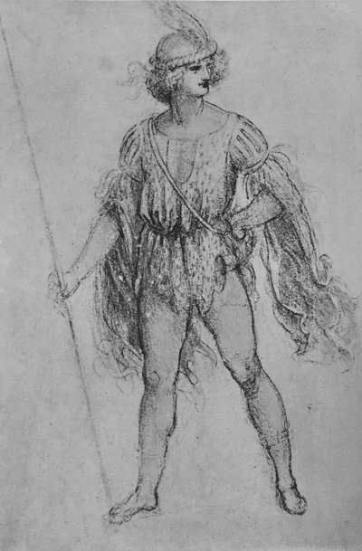 Młodzieniec z włócznią, ok. 1480 1945 autorstwa Leonardo da Vinci