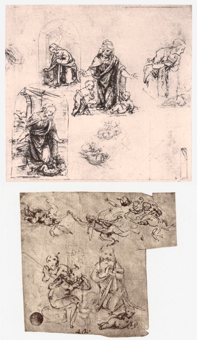 Adoracja Dzieciątka, ok. 1483 r. autorstwa Leonardo da Vinci