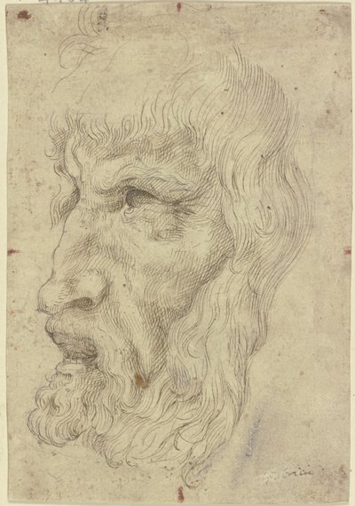 Antyczne maski po lewej stronie autorstwa Leonardo da Vinci