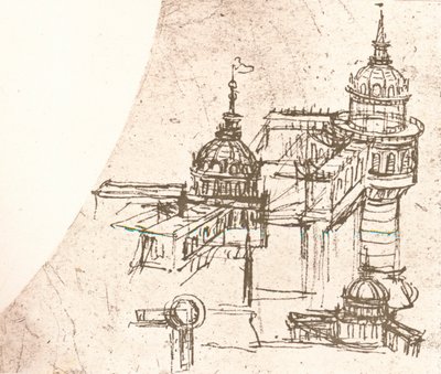 Architektura dla zamków, c1472-c1519 1883 autorstwa Leonardo da Vinci