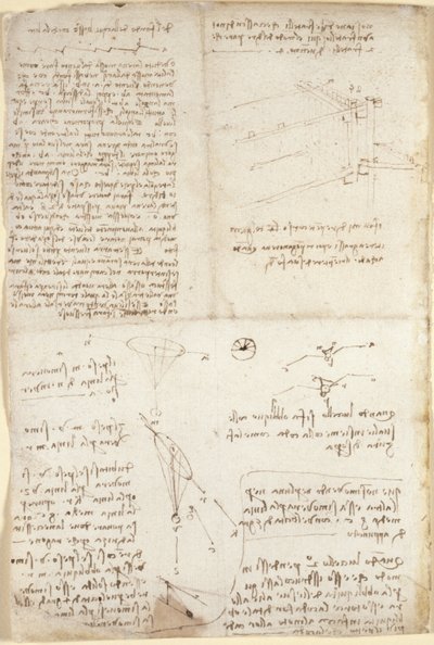 Arundel 263, f.129v, Notatki, diagramy i szkice z „Codex Arundel” (pióro i tusz na papierze) autorstwa Leonardo da Vinci