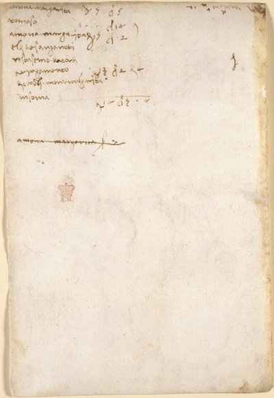Arundel 263, f.149v, Rachunek rachunków domowych (nie w ręku Leonarda) (1504), z „Codex Arundel” (pióro i atrament na papierze) autorstwa Leonardo da Vinci