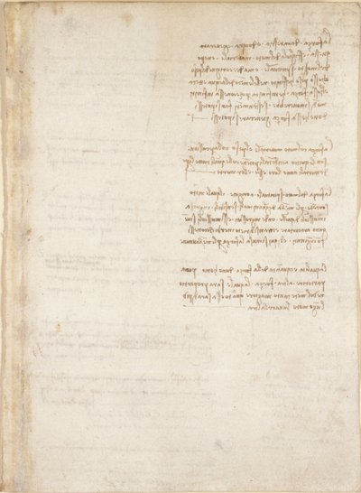 Arundel 263, f.151, notatki Leonarda da Vinci z „Codex Arundel” (pióro i atrament na papierze) autorstwa Leonardo da Vinci