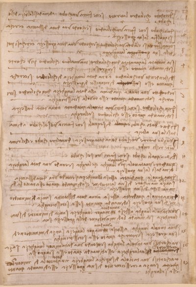 Arundel 263, f.154v, notatki Leonarda da Vinci z „Codex Arundel” (pióro i atrament na papierze) autorstwa Leonardo da Vinci