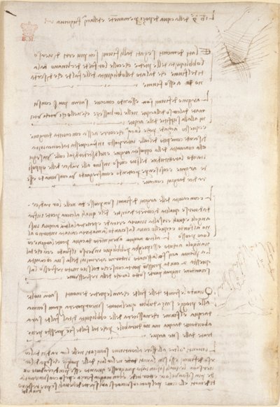 Arundel 263, f.25v Notatki i szkice dotyczące erozji powodowanej przez wodę, z „Codex Arundel” (pióro i atrament na papierze) autorstwa Leonardo da Vinci