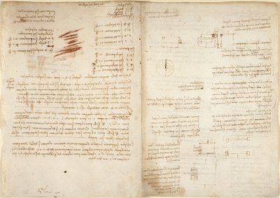Arundel 263, f.38v, f.37 Uwagi do arytmetyki, z „Codex Arundel” (pióro i atrament na papierze) autorstwa Leonardo da Vinci