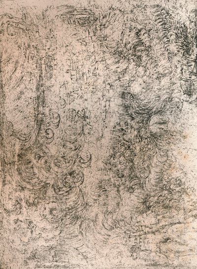 Rysunek węglem, przedstawiający potop, z Biblioteki Królewskiej, Zamek Windsor, 1883 autorstwa Leonardo da Vinci