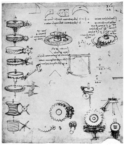 Detal kół zębatych, koniec XV lub początek XVI wieku 1954. autorstwa Leonardo da Vinci