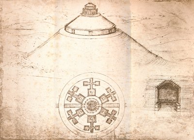 Projekt mauzoleum, c1472-c1519 1883 autorstwa Leonardo da Vinci