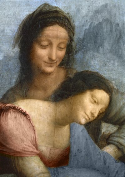 Fragment Matki Boskiej i św. Anny z obrazu Matka Boska z Dzieciątkiem i św. Anną, ok. 1510 r. (olej na desce) autorstwa Leonardo da Vinci