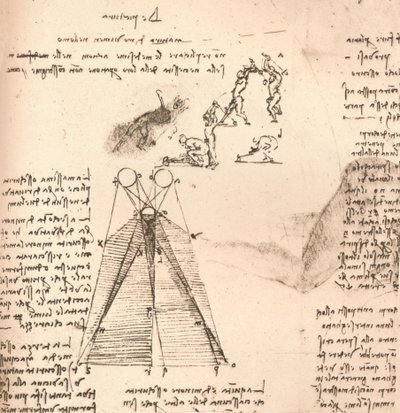 Schemat ilustrujący teorię światła i cienia oraz szkice postaci, c1472-c1519 1883 autorstwa Leonardo da Vinci