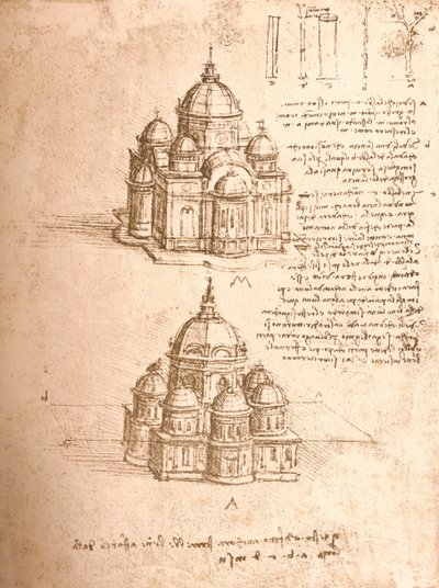 Rysunek kościołów, c1472-c1519 1883 autorstwa Leonardo da Vinci