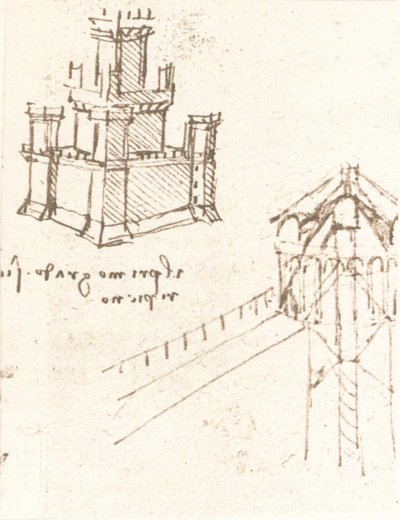 Rysunki projektów zamków i willi, c1472-c1519 1883 autorstwa Leonardo da Vinci