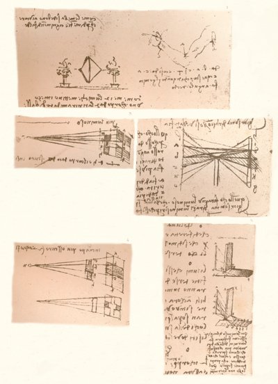 Pięć rysunków ilustrujących teorię malarstwa, c1472-c1519 1883 autorstwa Leonardo da Vinci