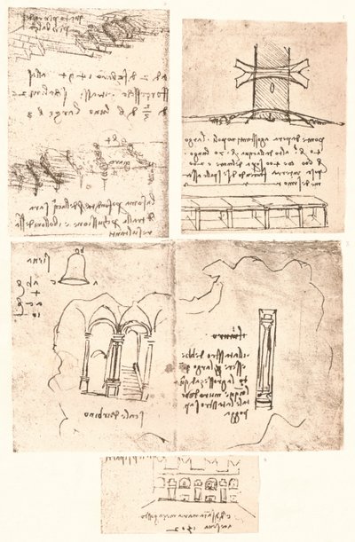 Cztery rysunki topograficzne, c1472-c1519 1883 autorstwa Leonardo da Vinci