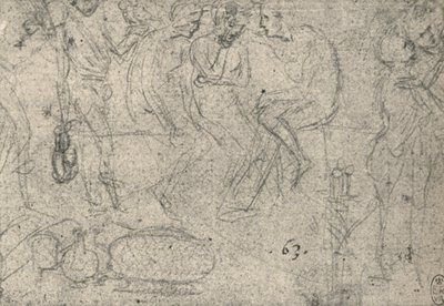Grupa postaci w rozmowie, ok. 1480 1945 r autorstwa Leonardo da Vinci