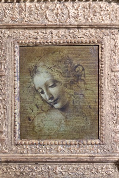 Głowa kobiety, zwana "la scapigliata", ok. 1492-1501 (olej na płycie) autorstwa Leonardo da Vinci
