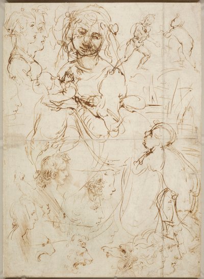 Głowy i figury, ok. 1478 r. autorstwa Leonardo da Vinci