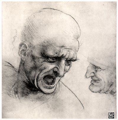 Głowy wojowników, 1503-1505 autorstwa Leonardo da Vinci