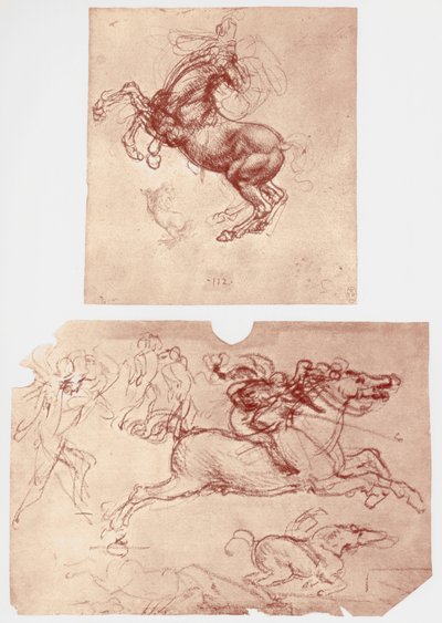 Hodowla koni, jeźdźcy i żołnierze piechoty, ok. 1504. autorstwa Leonardo da Vinci