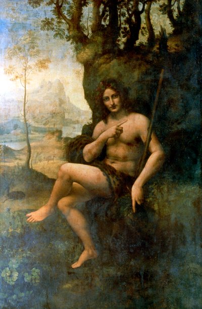 Jan Chrzciciel z atrybutami Bachusa, 1513-1516. autorstwa Leonardo da Vinci
