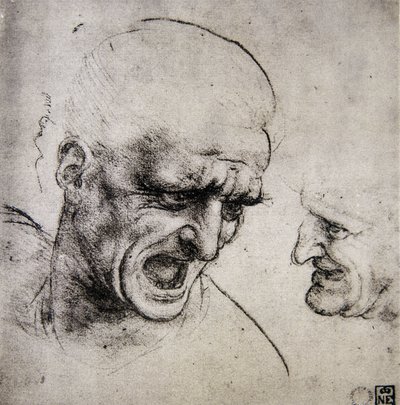 Leonardo da Vinci (Leonardo da Vinci) (1452 - 1519): Studium do bitwy pod Anghiari (Wyobraź sobie) autorstwa Leonardo da Vinci