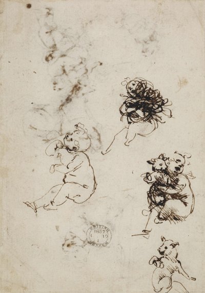 Leonardo da Vinci, obiekt 1857.0110.1 - verso (British Museum) autorstwa Leonardo da Vinci
