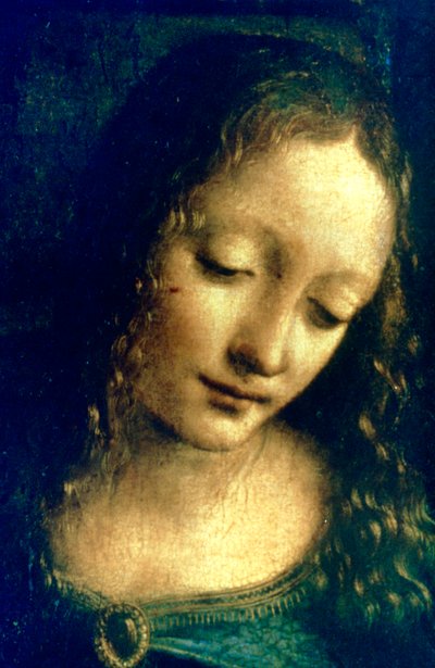 Madonna of the Rocks detal, 1482-1486 autorstwa Leonardo da Vinci