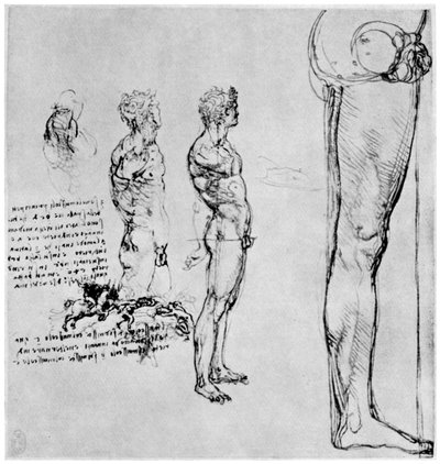 Studia aktów do Bitwy pod Anghiari, c1503-1505 1954 autorstwa Leonardo da Vinci