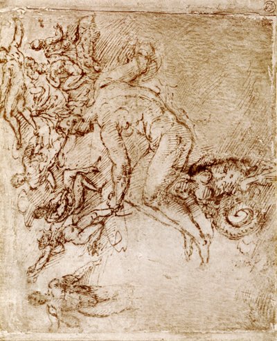 Szkice piórem i tuszem Leonarda Da Vinci, 1913. autorstwa Leonardo da Vinci