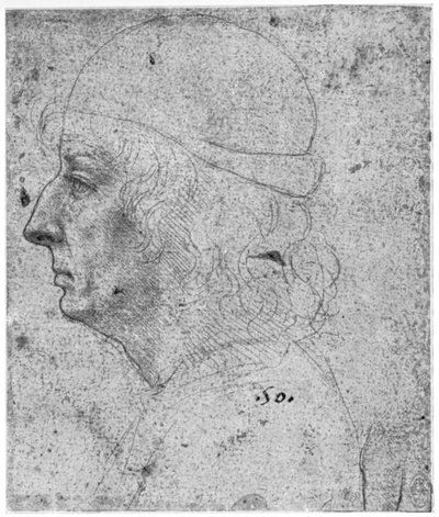 Studium portretowe mężczyzny, XV wiek 1954. autorstwa Leonardo da Vinci
