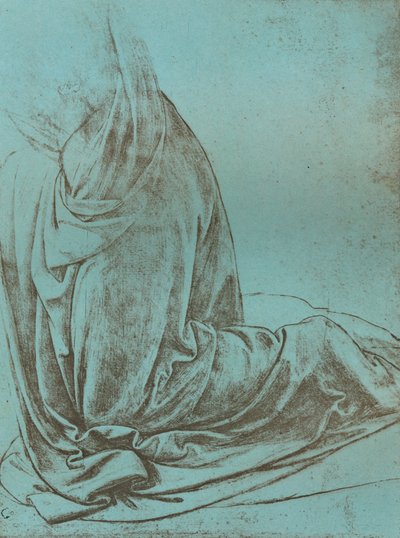 Studium przygotowawcze draperii dla Anioła w „Dziewicy ze skał”, 1472-c1519 1883 autorstwa Leonardo da Vinci