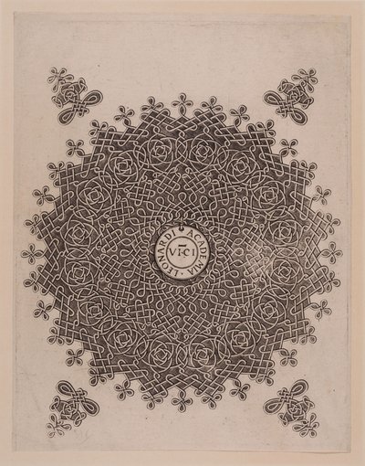 Okrąg z plecionką i węzłami. Emblemat „Academia Leonardi” w Mediolanie autorstwa Leonardo da Vinci