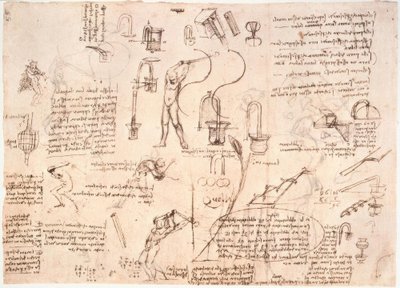 Badania przepływu wody w rurach... autorstwa Leonardo da Vinci
