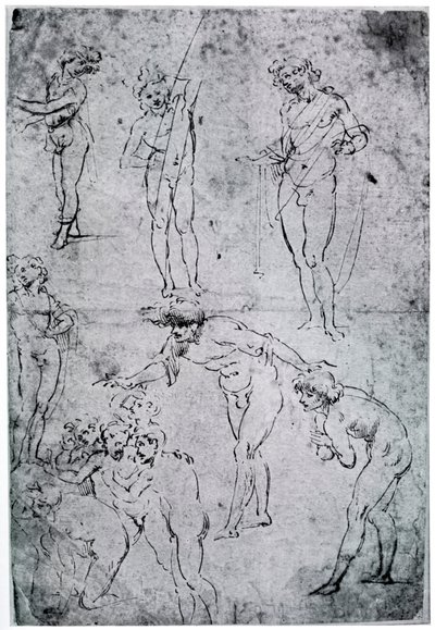 Studia do Adoracji Trzech Króli, XV w., 1954 autorstwa Leonardo da Vinci